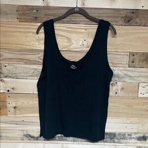 J. Crew size XL Black Vintage Cotton Scoop Neck Soft and Stretchy Tank Top